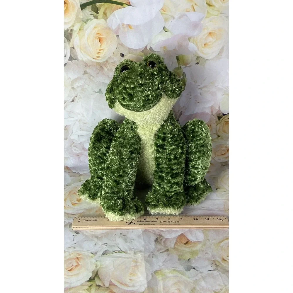 First & Main Froggle Woggle Frog Green Plush Rattles Weighted Shelf Sitter Cute